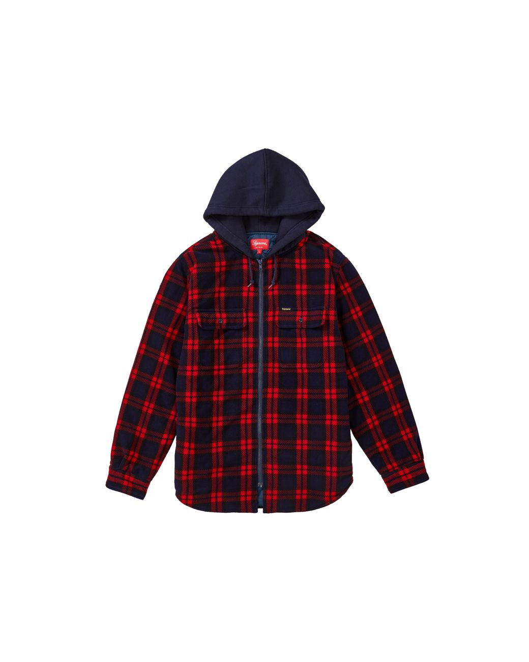 supreme hooded plaid flannel shirt