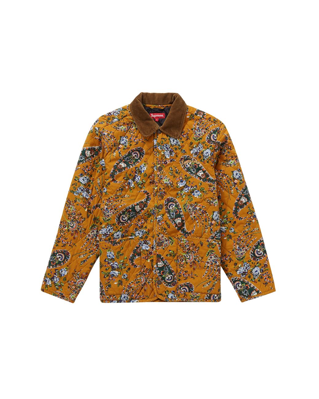 supreme quilted paisley jacket black