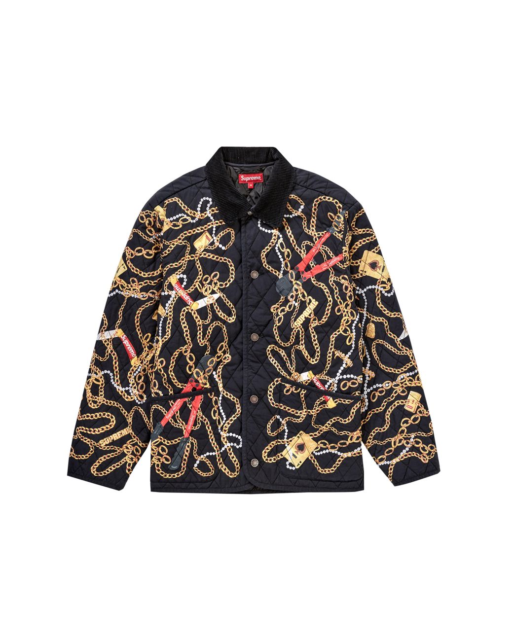 supreme chains quilted jacket