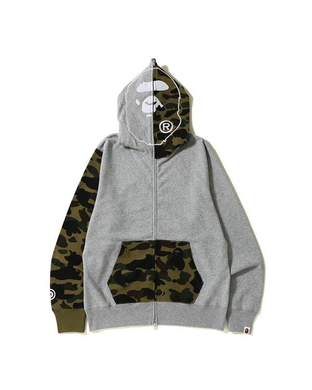 A Bathing Ape 2nd Ape Hoodie in Gray for Men - Lyst