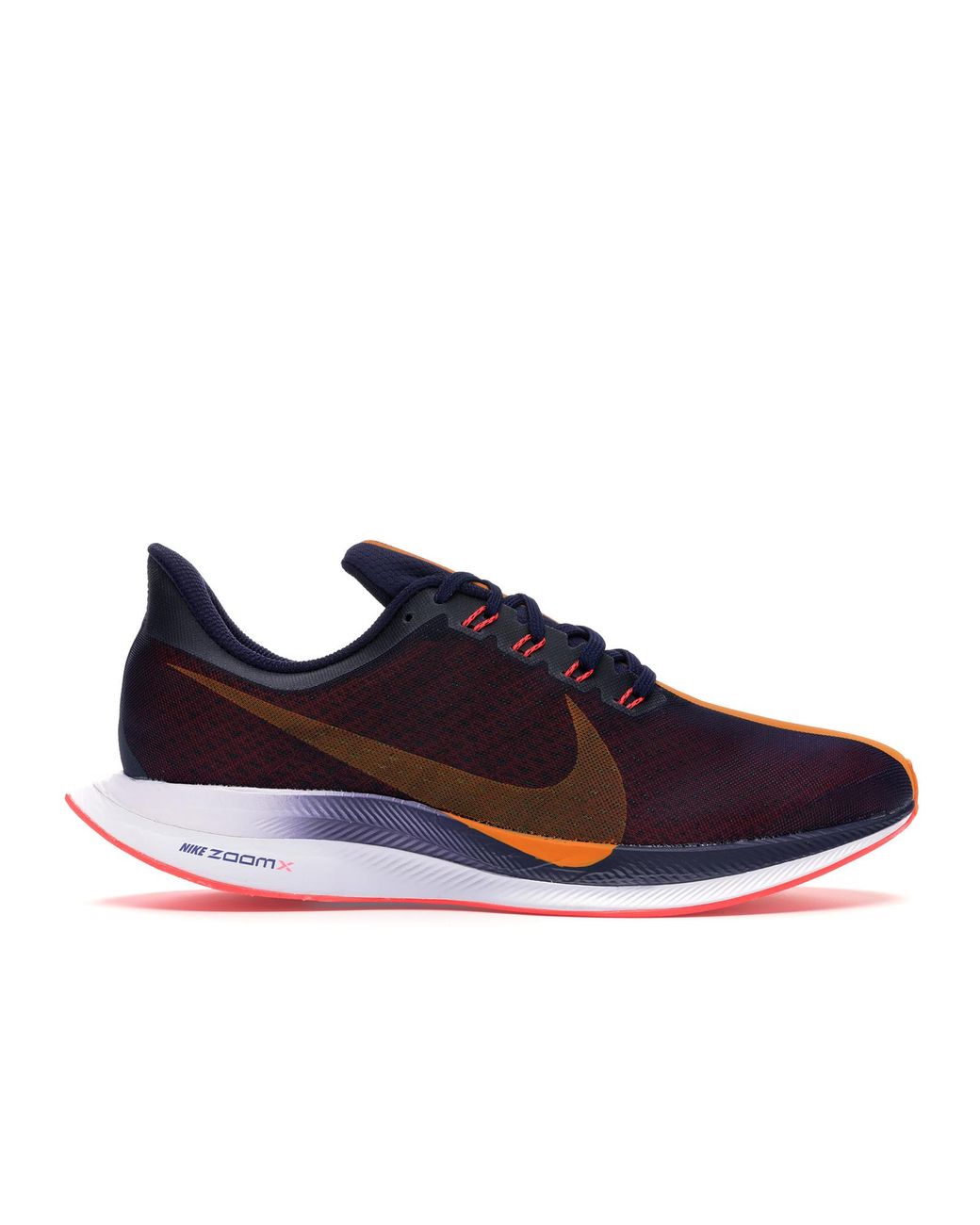 nike running pegasus turbo trainers in burgundy and orange