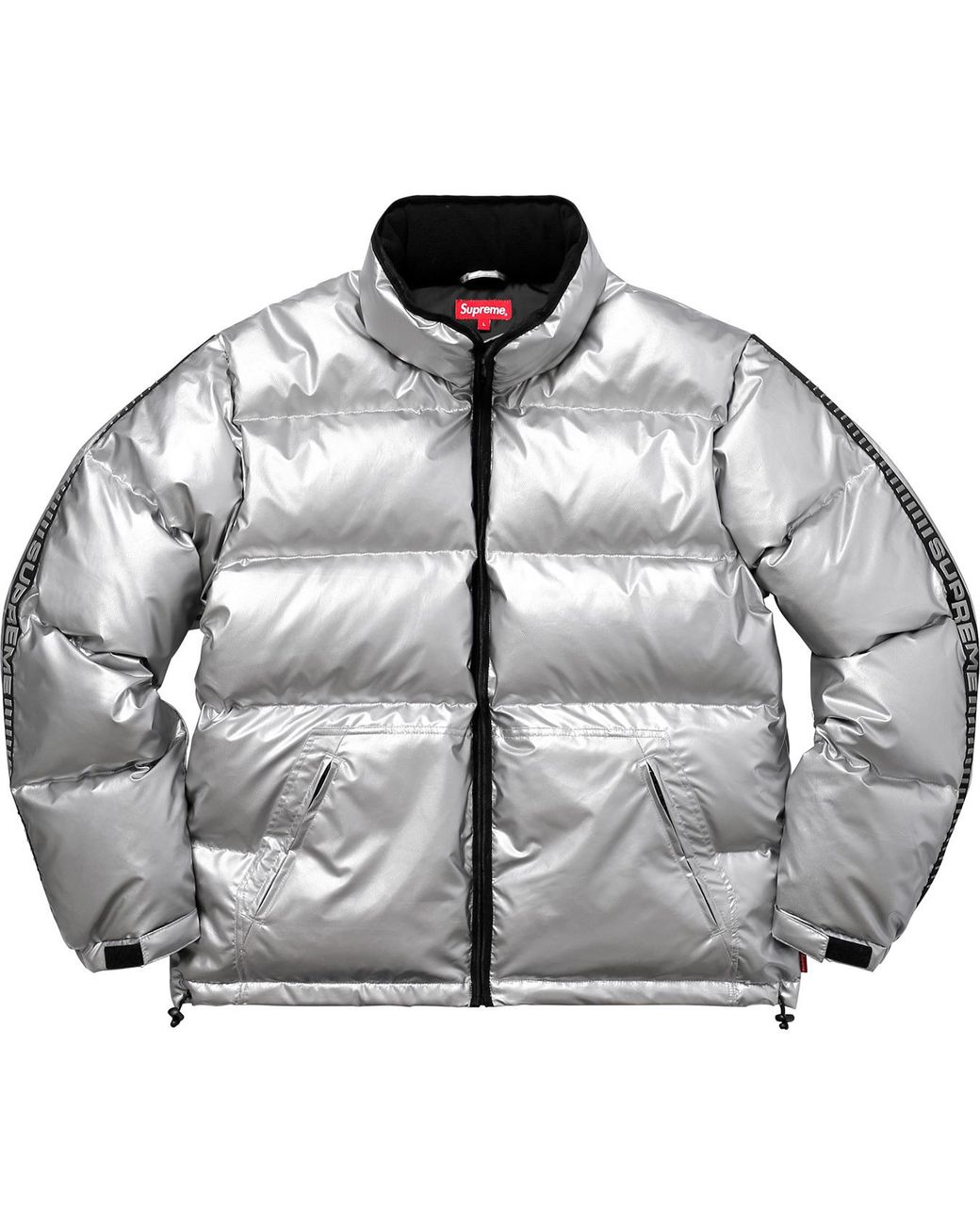 supreme silver puffer jacket
