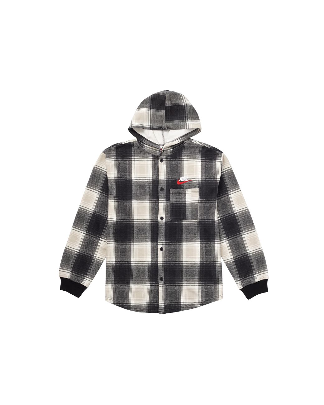 supreme x nike plaid hooded sweatshirt