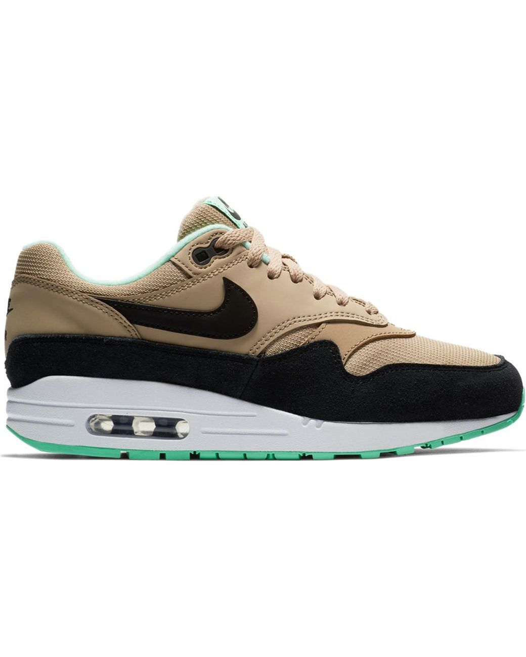 nike air max 1 desert black green glow