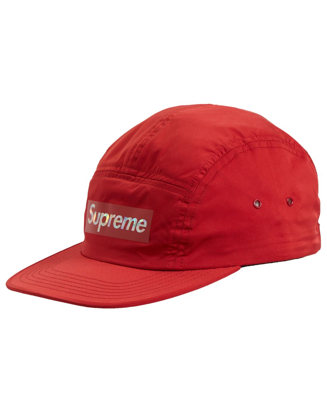 supreme holographic logo camp cap