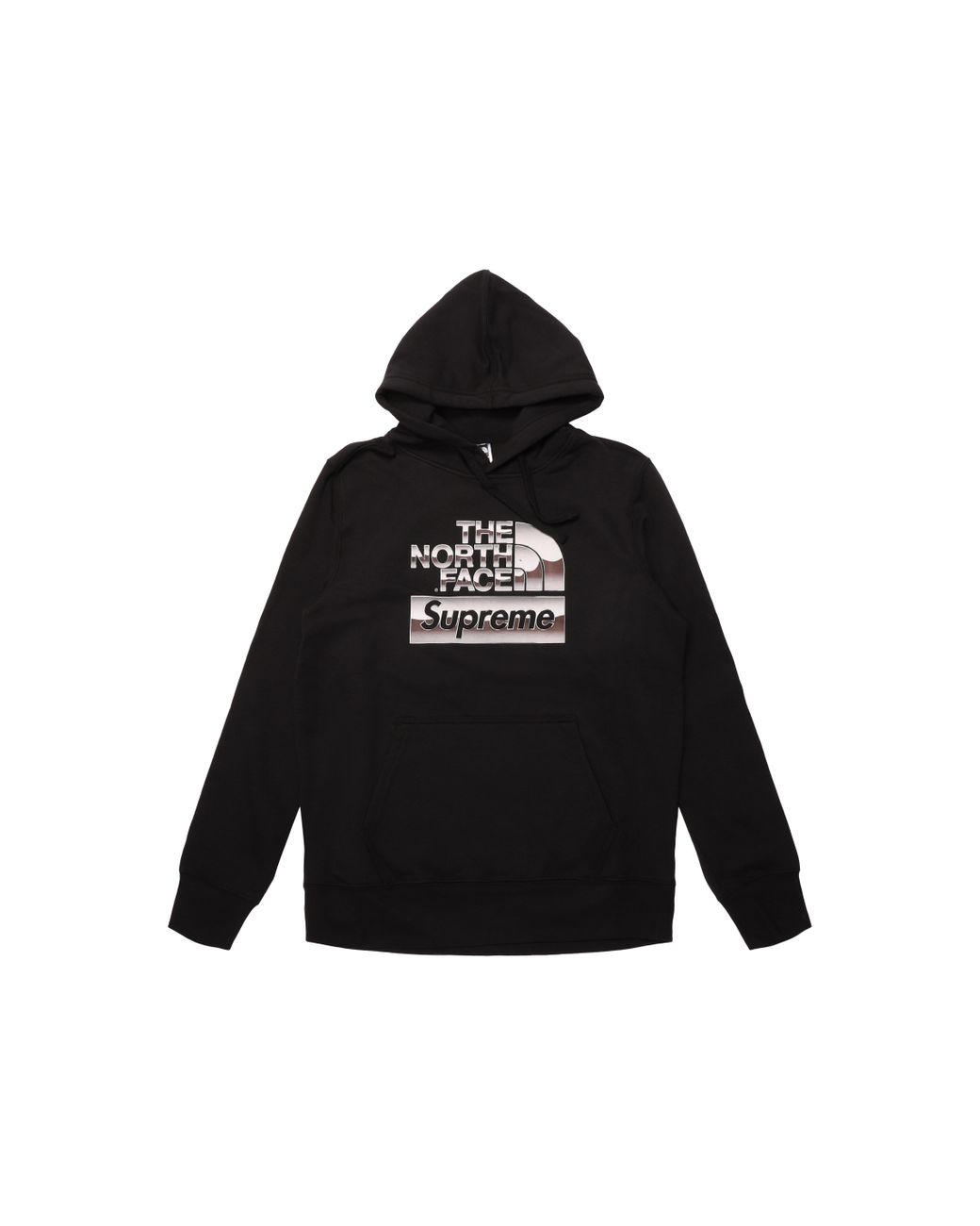 supreme the north face metallic logo hooded sweatshirt black