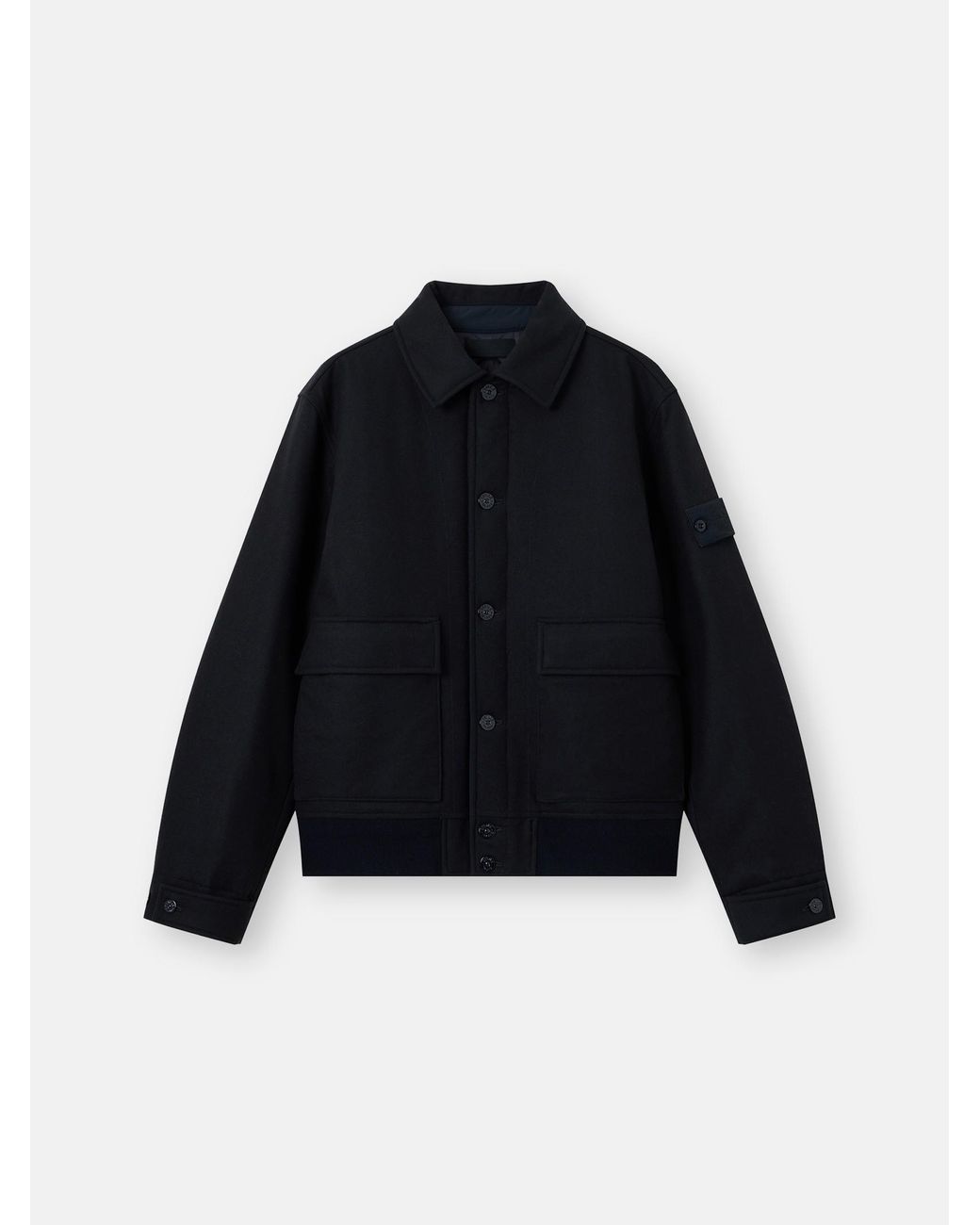 Stone Island Black 4100017 Wool Nylon Flannel S. I. Ghost for men