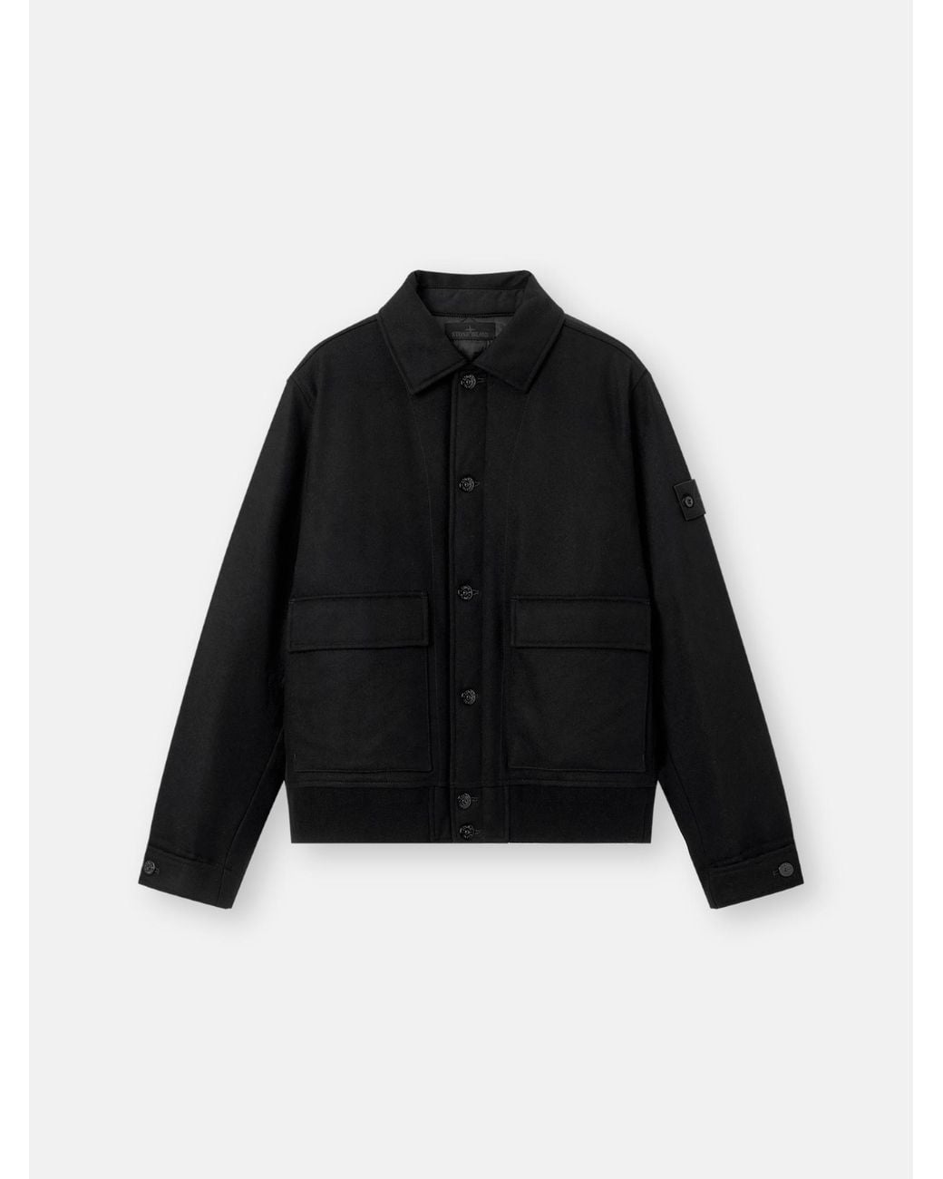 Stone Island Black 4100017 Wool Nylon Flannel S. I. Ghost for men