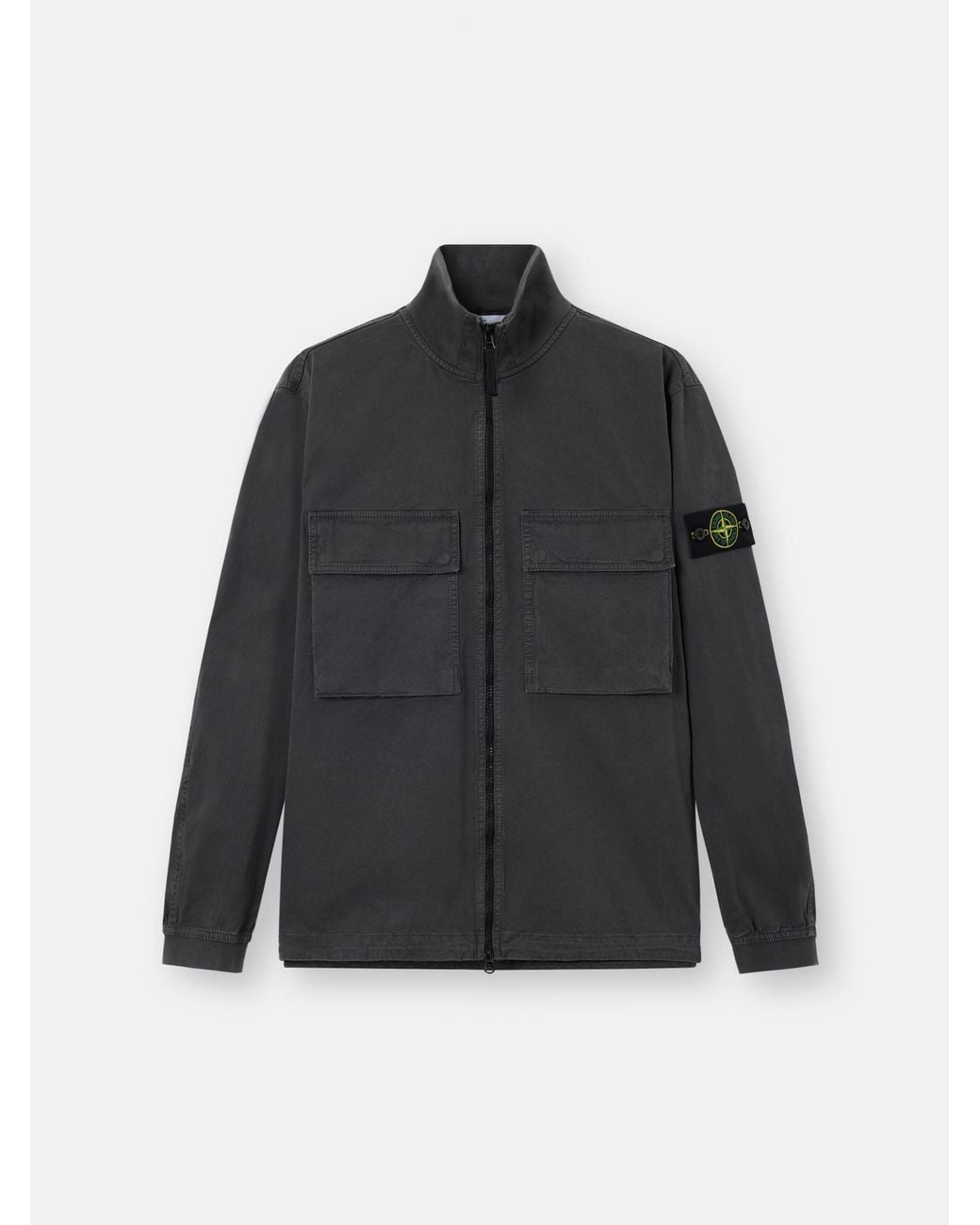 Stone Island Black 1200024 Stretch Organic Broken Twill Cotton 'Old' Effect for men
