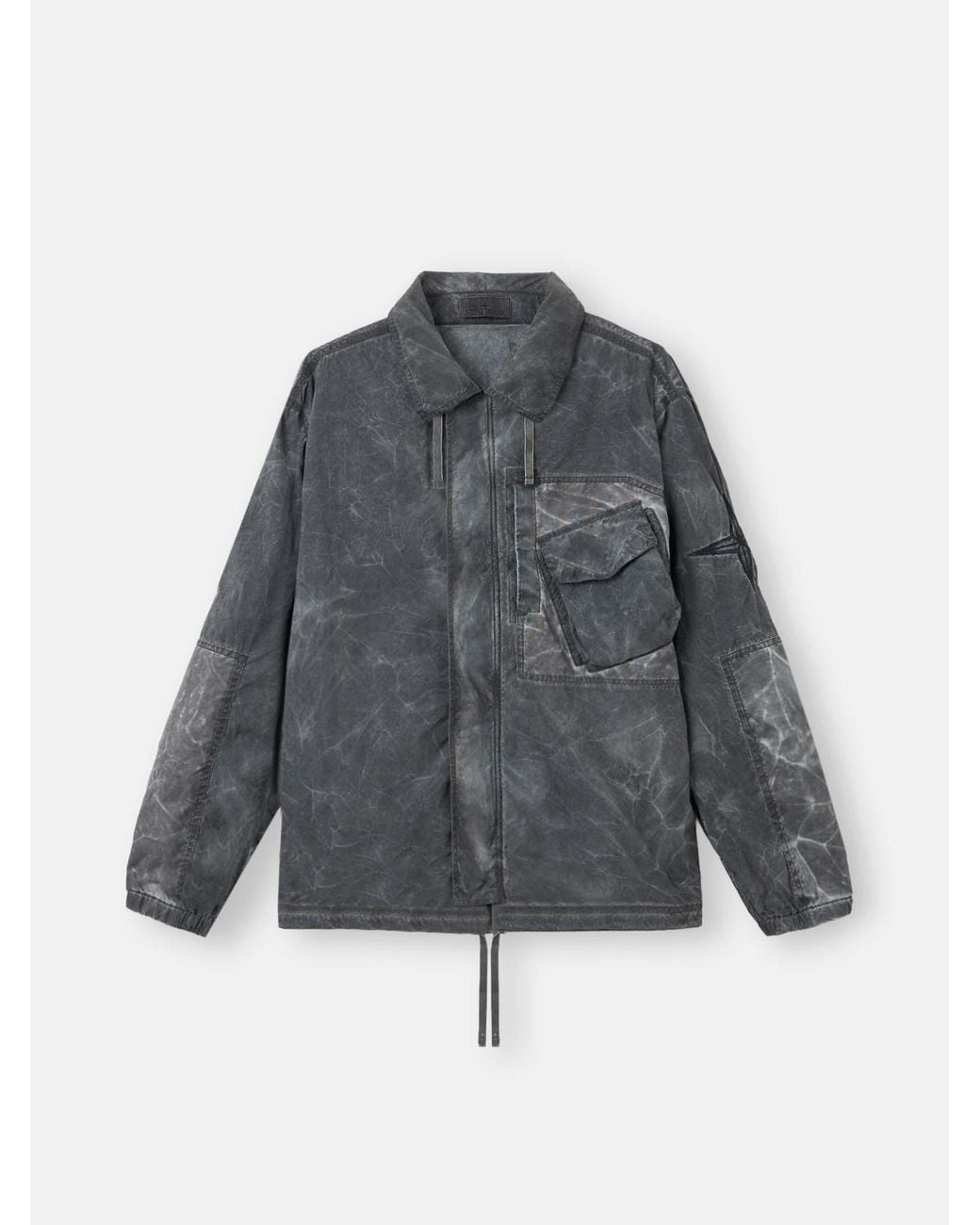 Stone Island Gray 1200036 Uneven Pigment Dyed Nylon Smerigliato + Nylon Canvas for men