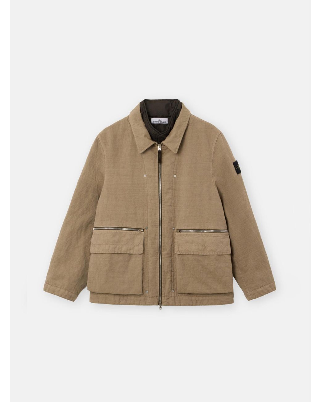 Stone Island Natural 4100043 Diagonal Cotton Wool-Tc for men