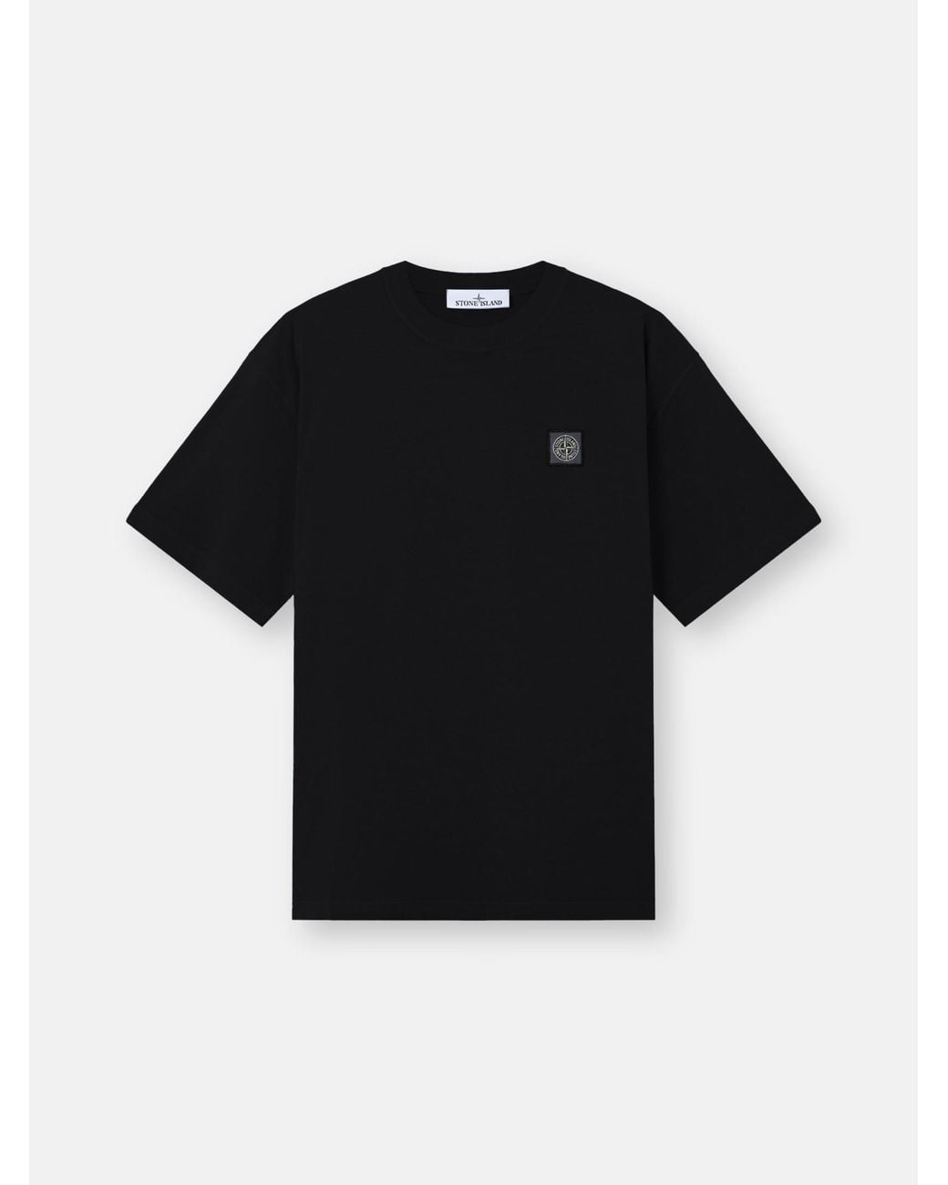 Stone Island 2100030 Combed Organic Cotton Jersey in Black for Men