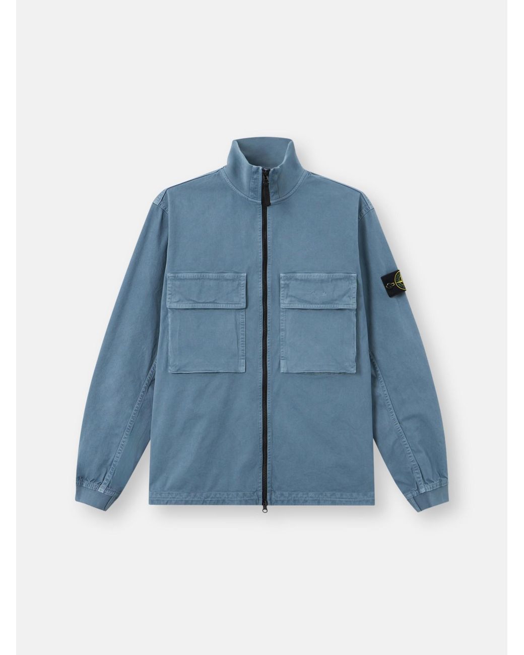 Stone Island Blue 1200024 Stretch Organic Broken Twill Cotton 'Old' Effect for men