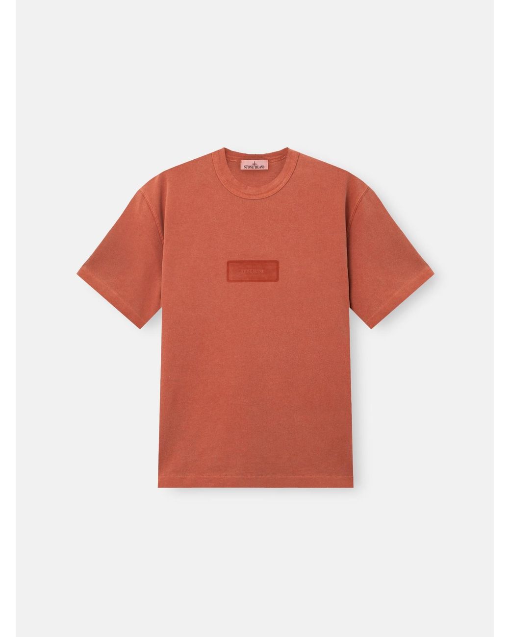 Stone Island Red 2100012 Mineral Dyed Heavy Cotton Jersey for men