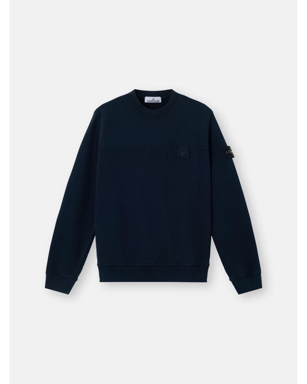 Stone Island Blue 6100038 Brushed Organic Cotton Fleece for men