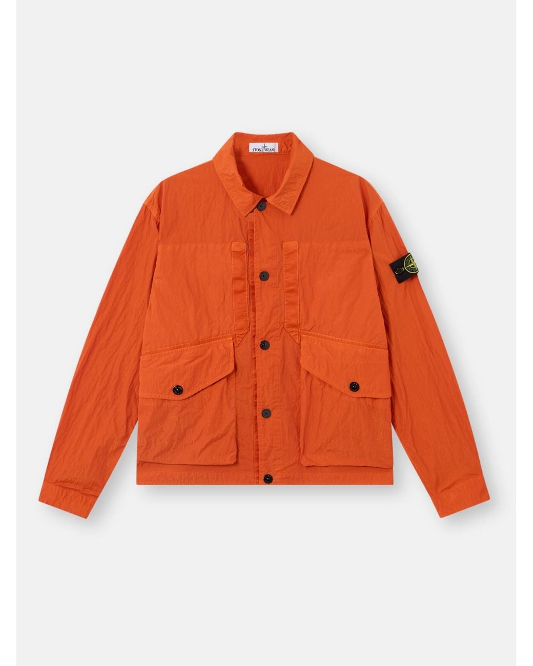 Stone Island Orange Q100008 Warp Rib Nylon-Tc for men