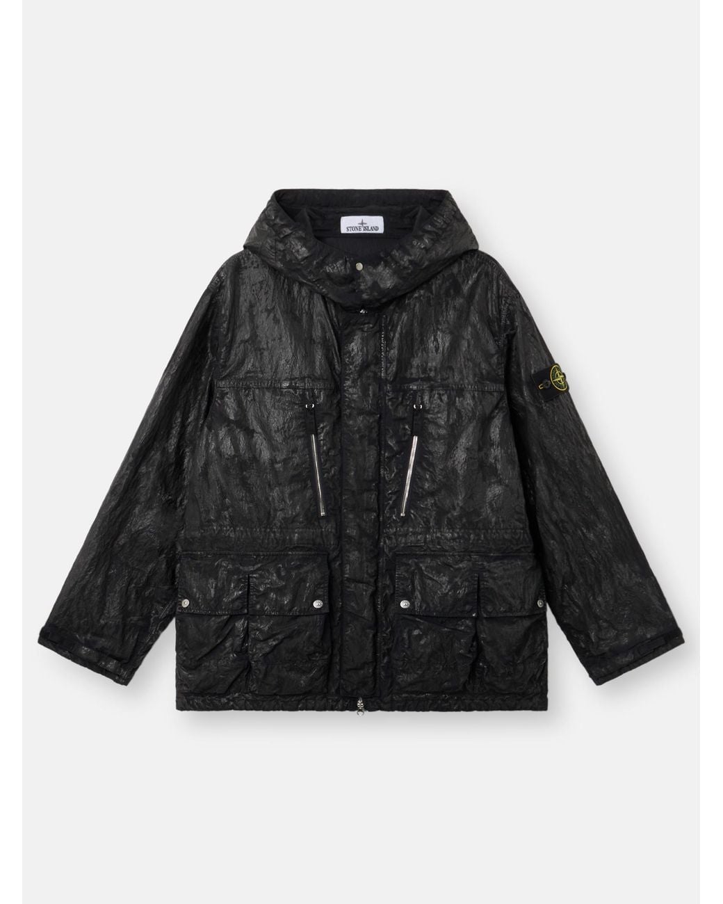 Stone Island Black Q100027 Slick Nylon Tela-Tc for men