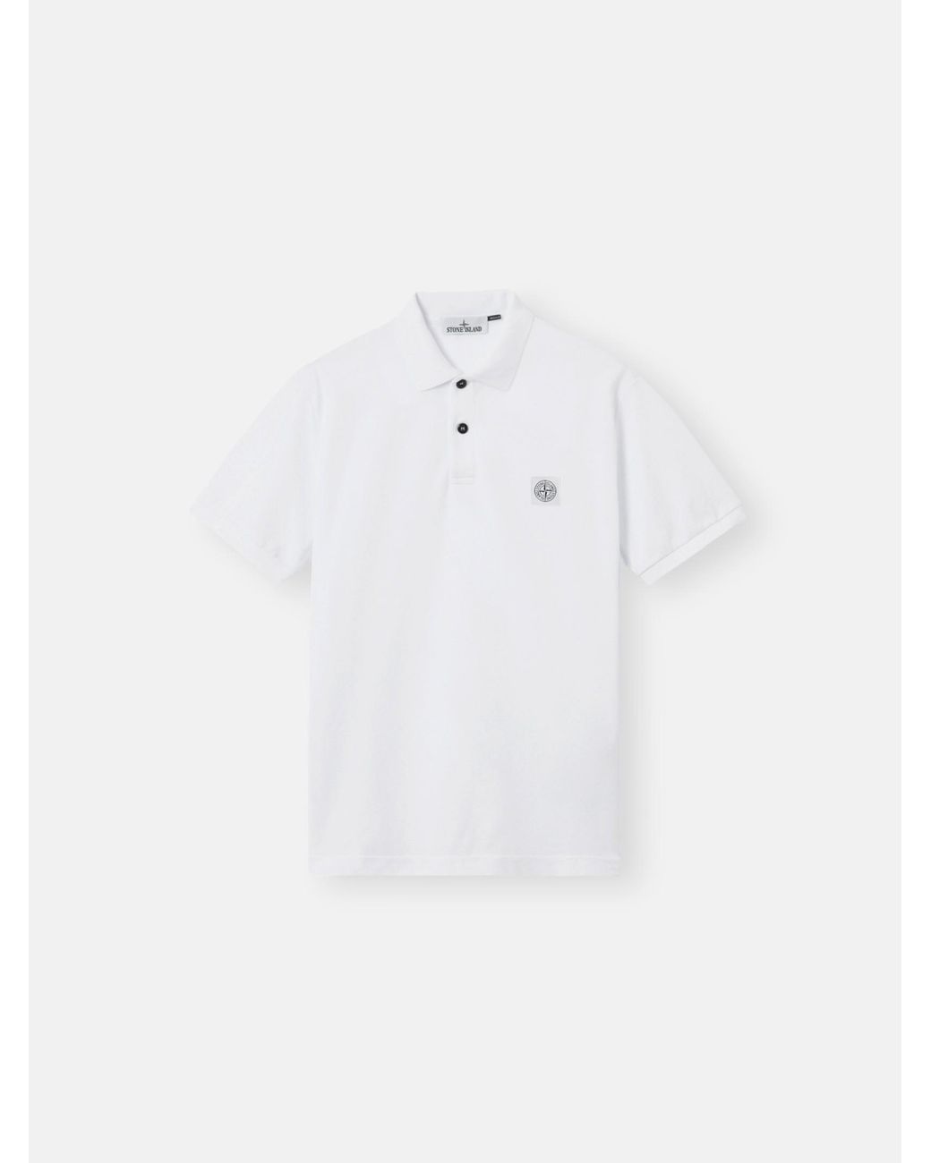 Stone Island White Ss Polo Cotton Knit Shirt for men
