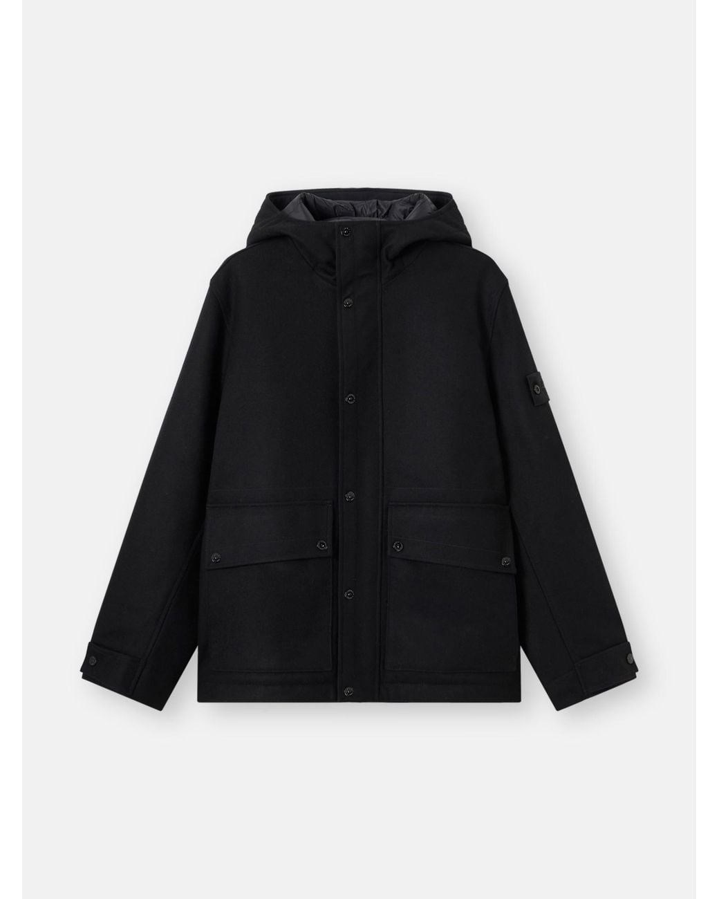 Stone Island Black 4100018 Wool Nylon Flannel S. I. Ghost for men