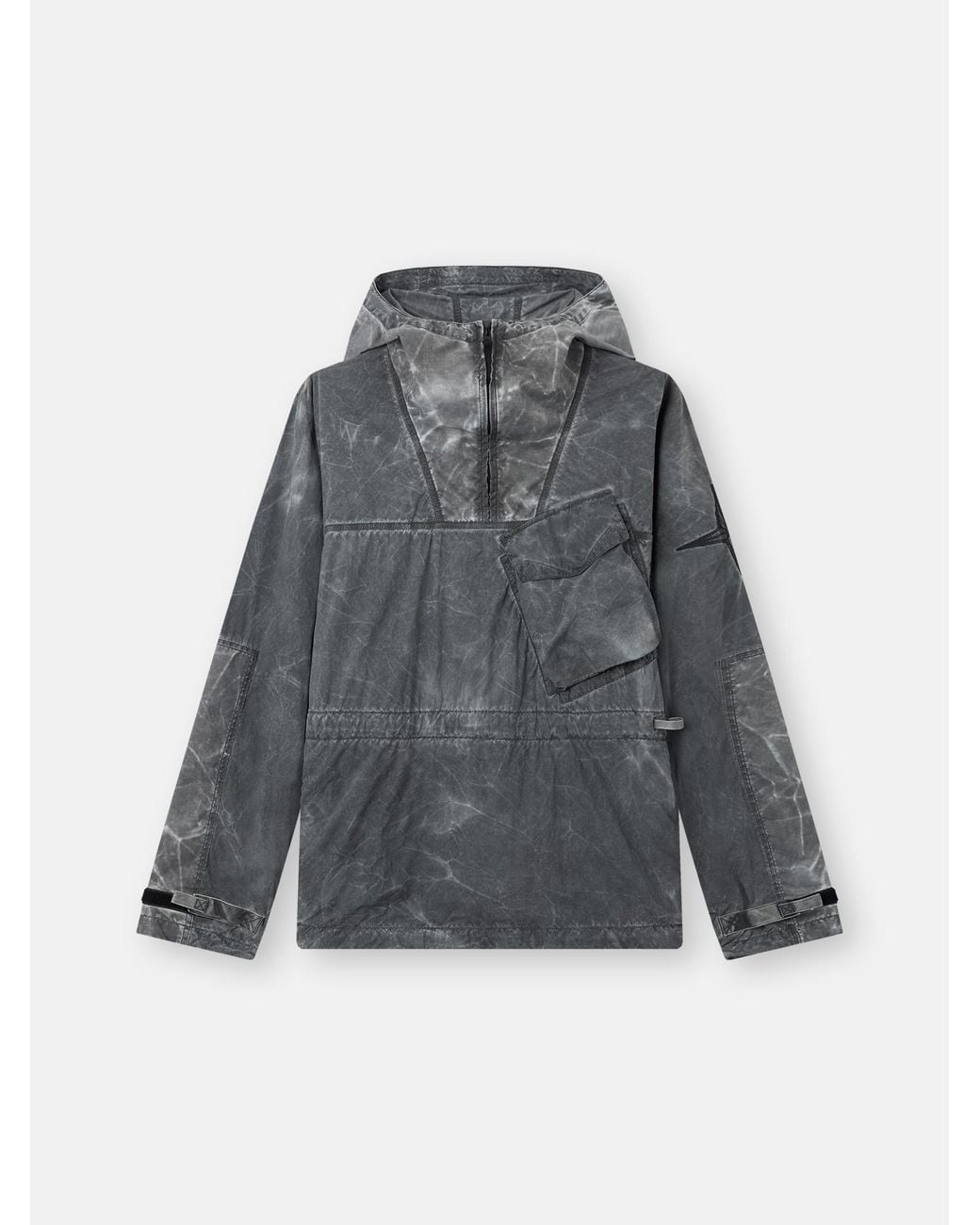 Stone Island Gray Q100035 Uneven Pigment Dyed Nylon Smerigliato + Nylon Canvas for men