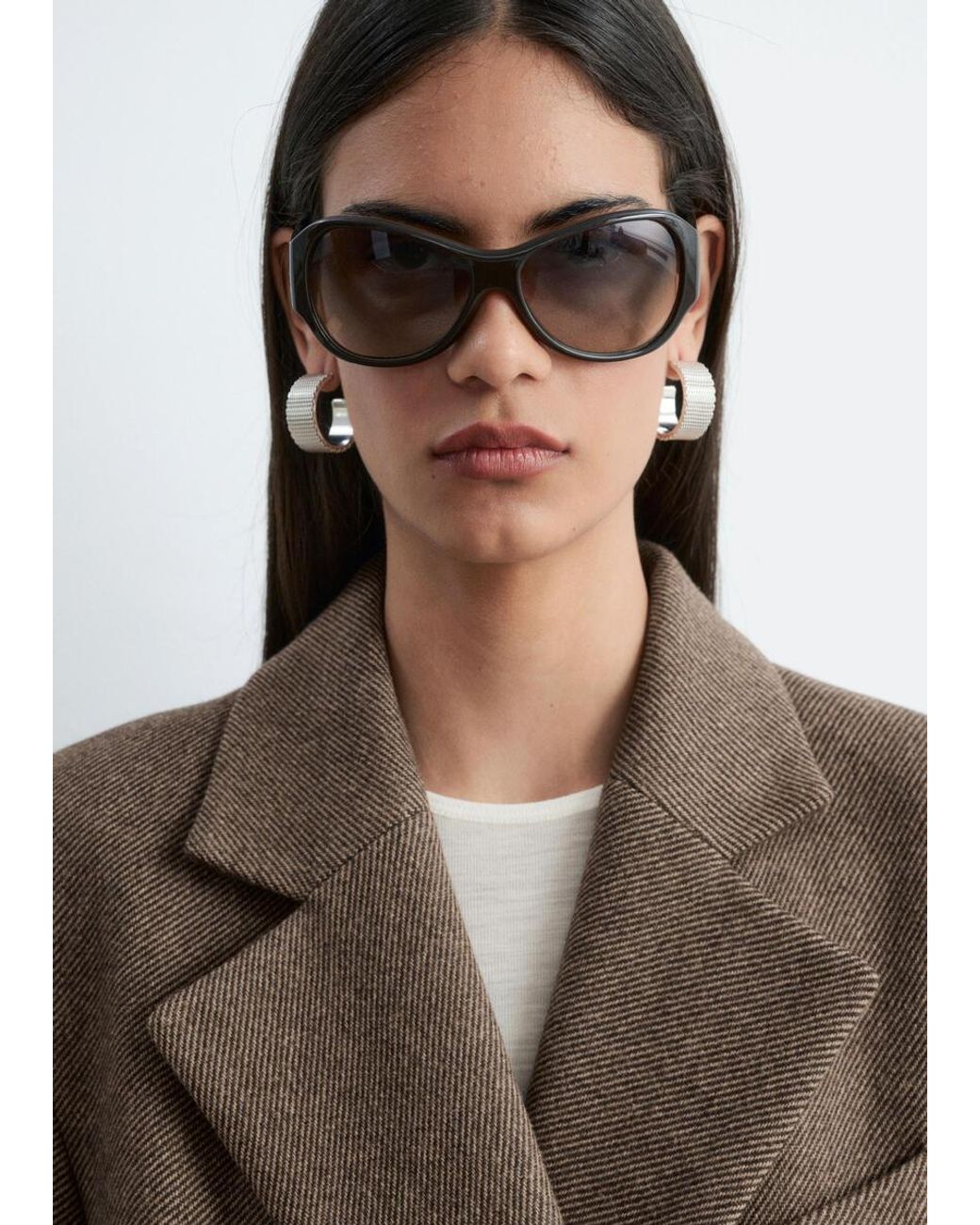 & Other Stories White Long Wool Coat
