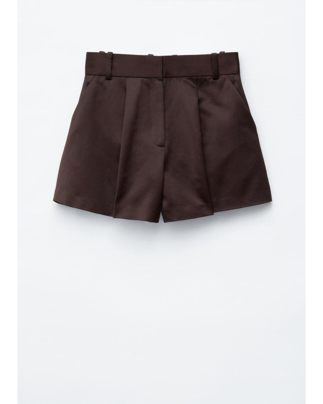 & Other Stories White A-Line Satin Shorts
