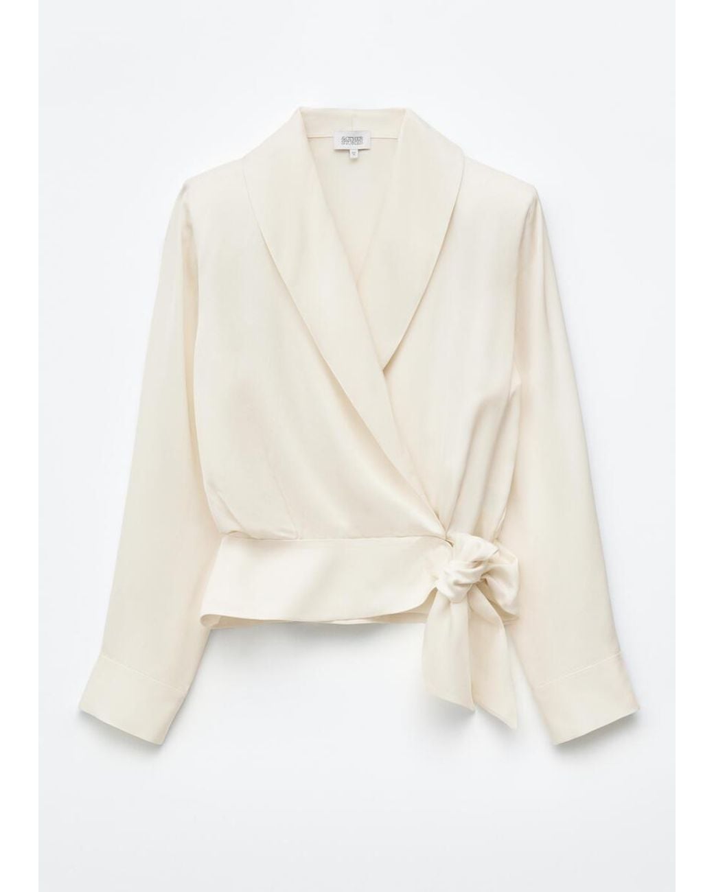 & Other Stories White Shawl-Collar Wrap Blouse