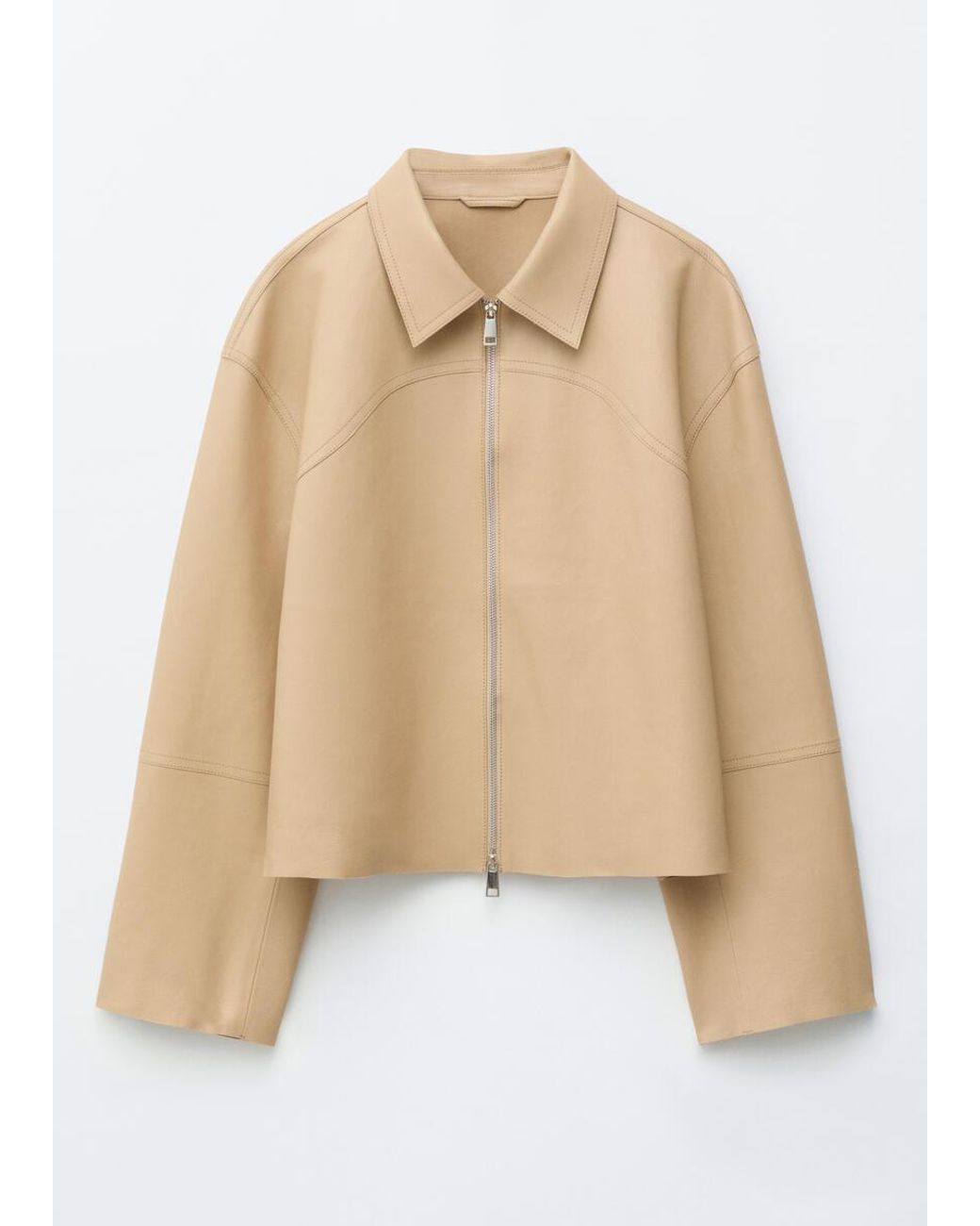 & Other Stories Natural Relaxed Leather Jacket