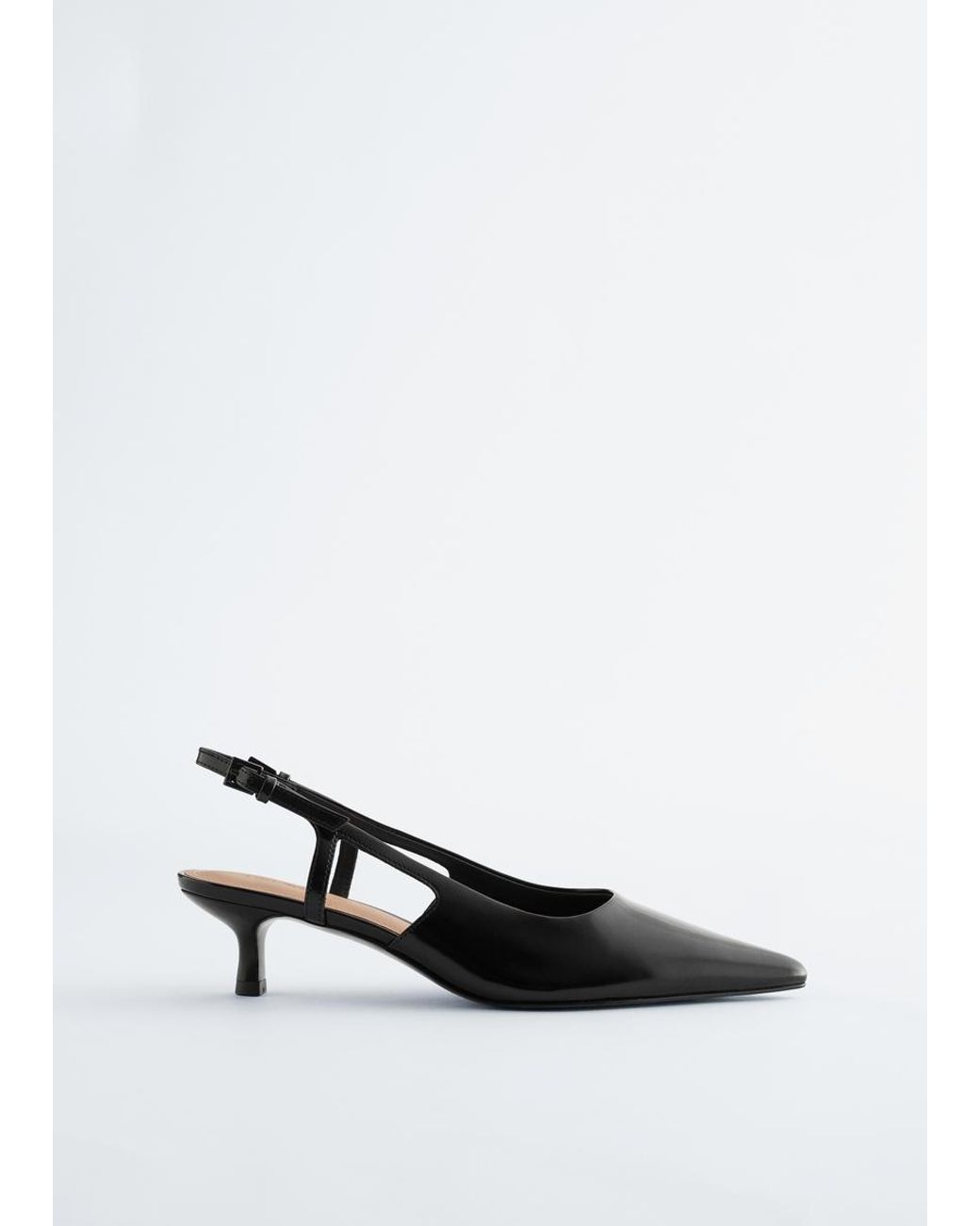 & Other Stories Black Patent Leather Slingback Pumps