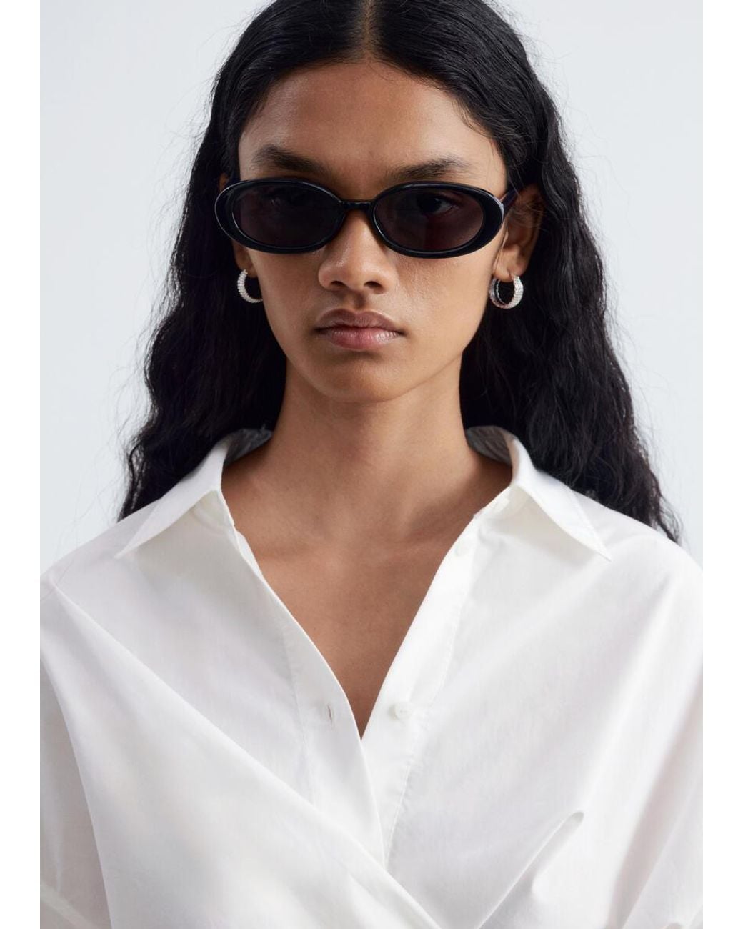 & Other Stories White Tie-Waist Cotton Shirt