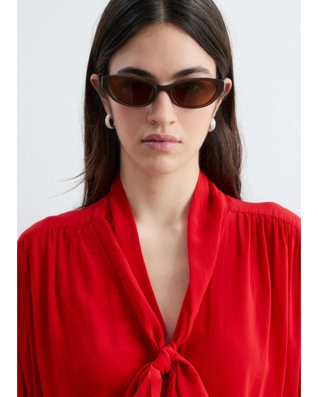 Robe Midi Avec Liens À L'Encolure & Other Stories en coloris Red