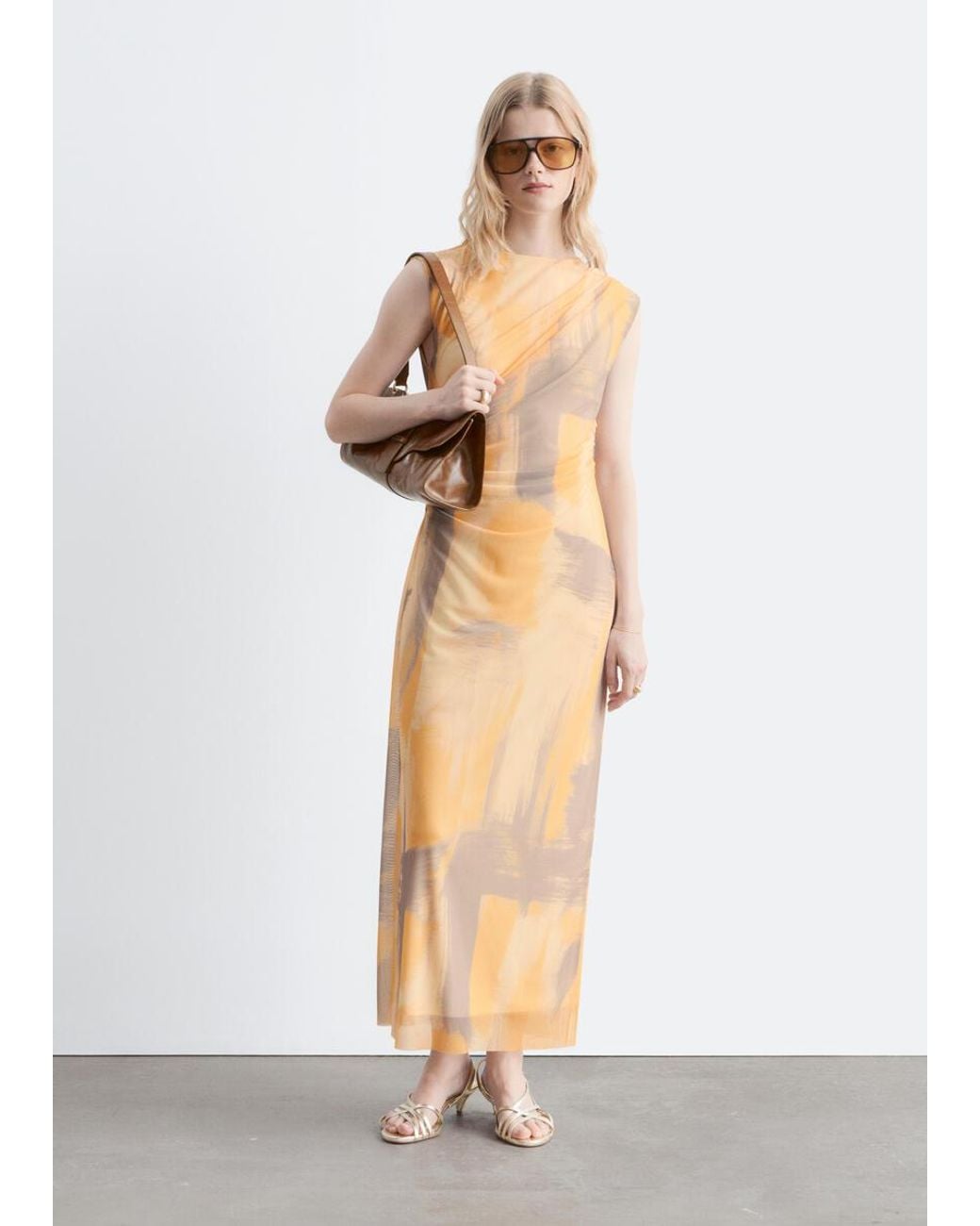 & Other Stories White Sleeveless Draped Dress