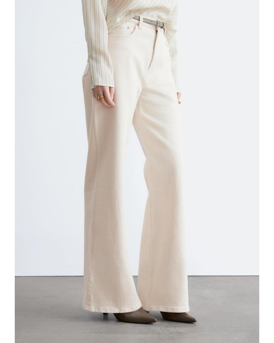 & Other Stories White Wide-Leg Jeans