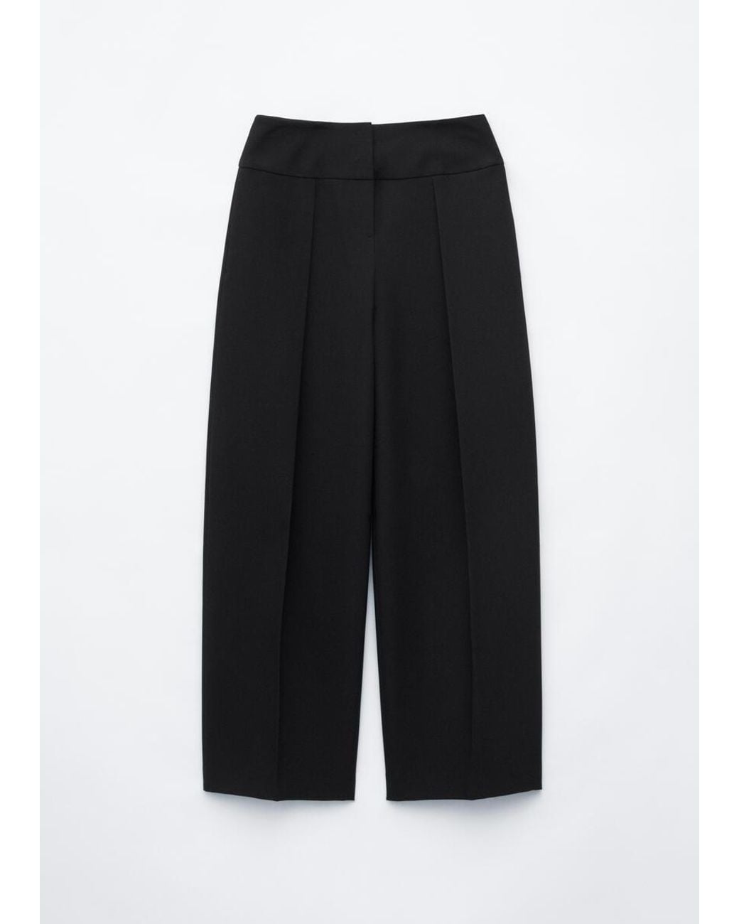 & Other Stories Black Wide-Waist Barrel Trousers