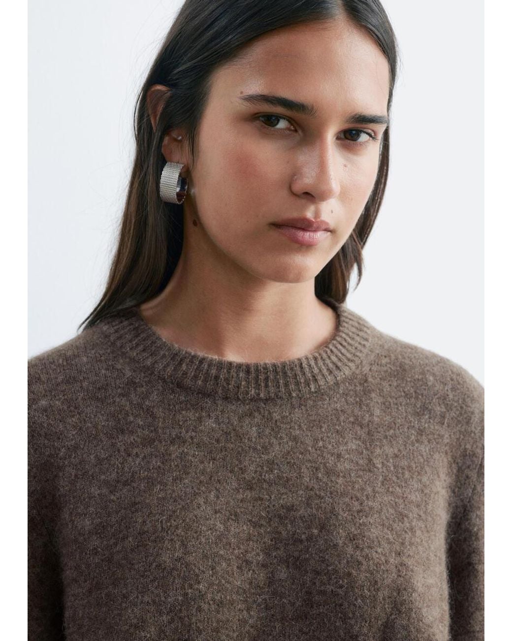& Other Stories Brown Alpaca-Blend Knitted T-Shirt