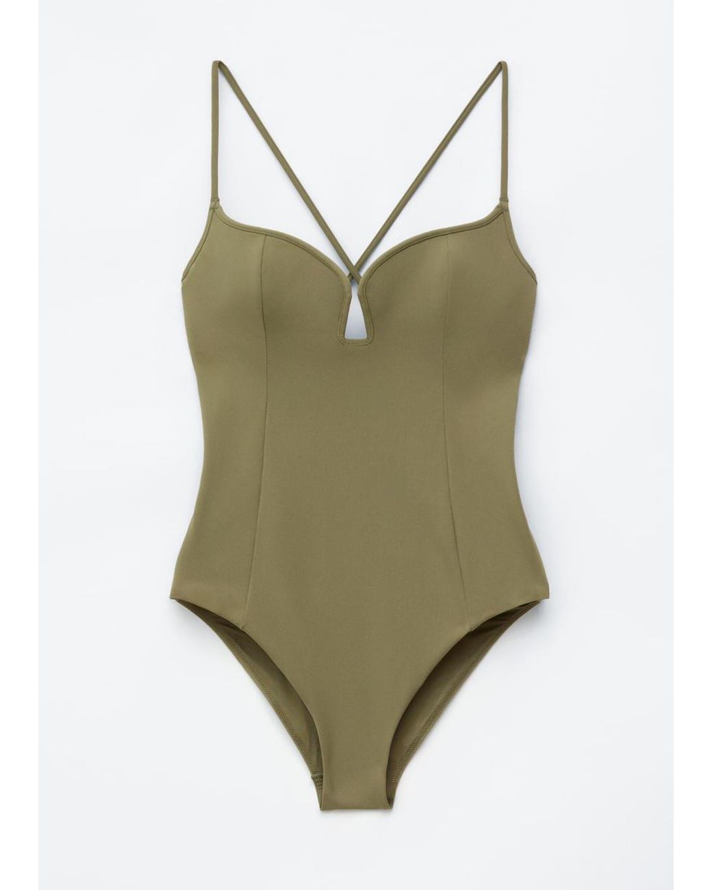 & Other Stories Green Triangle-Cut Swimsuit