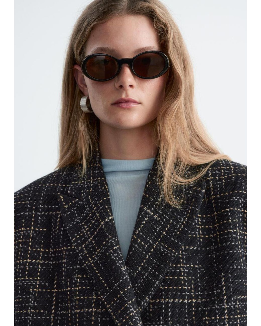 & Other Stories Black Cropped Cotton Blazer