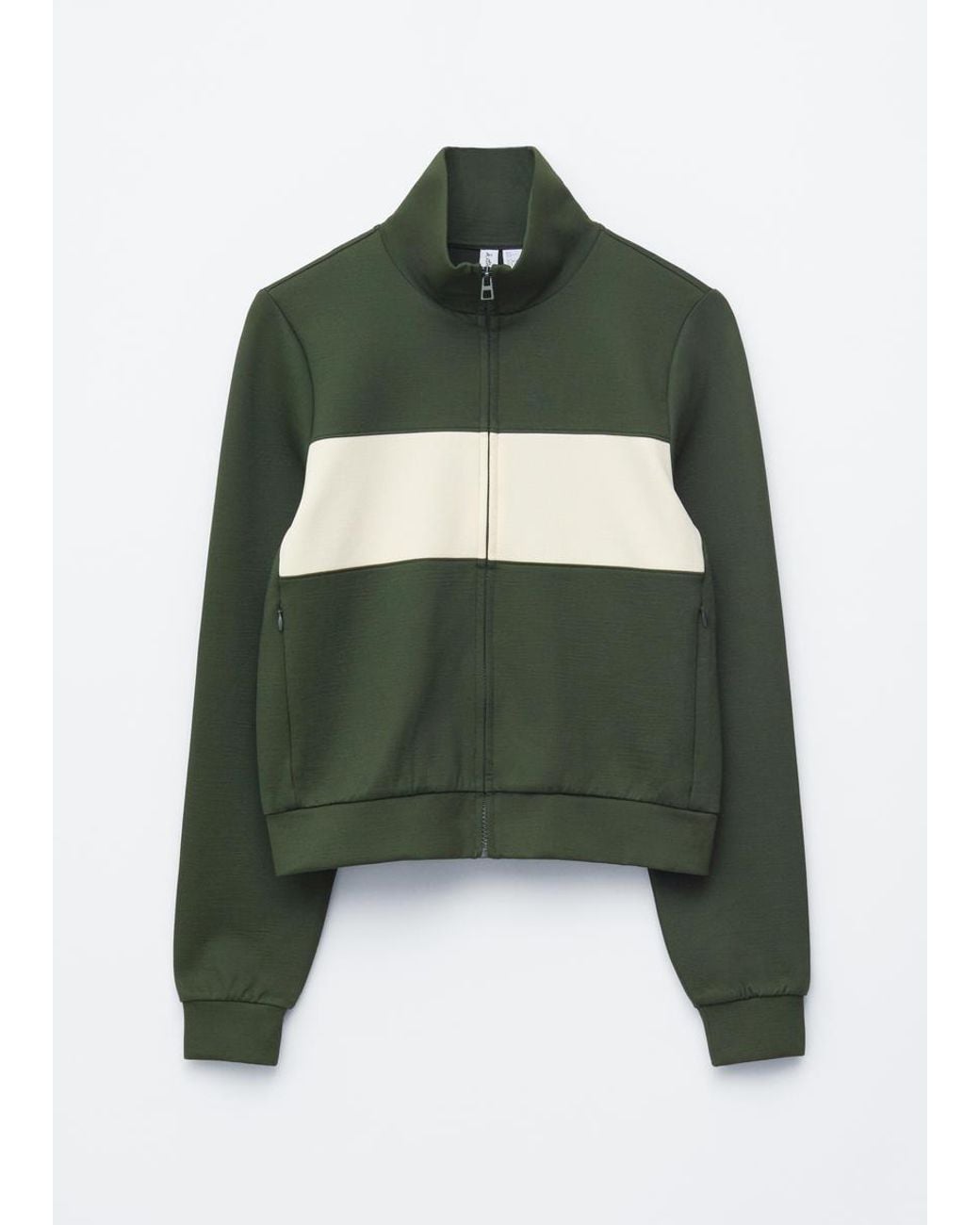 & Other Stories Green Scuba Zip-Up Jacket
