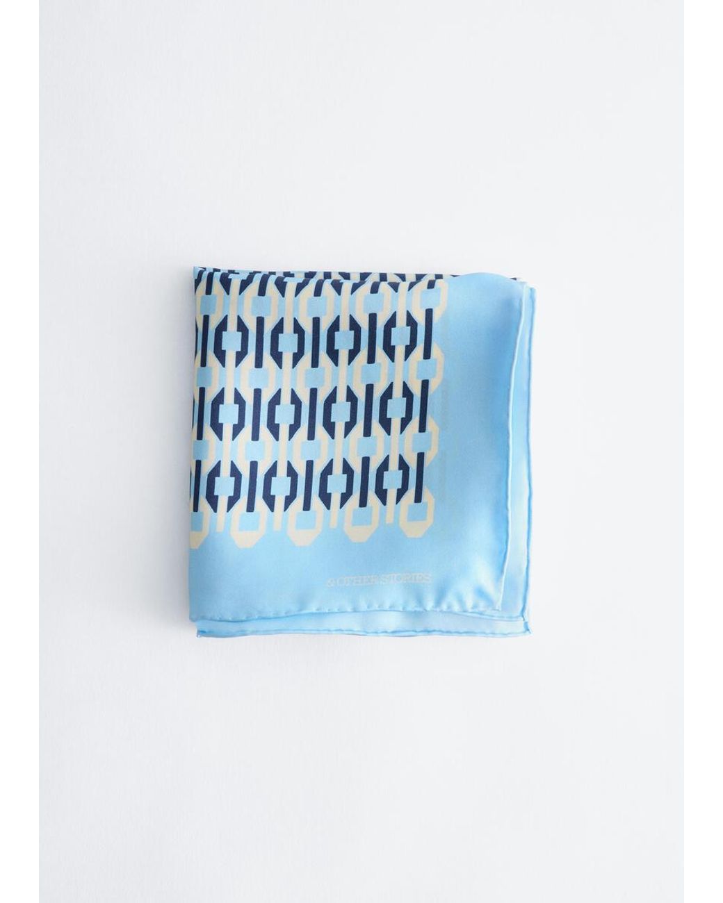& Other Stories Blue Printed Silk Scarf
