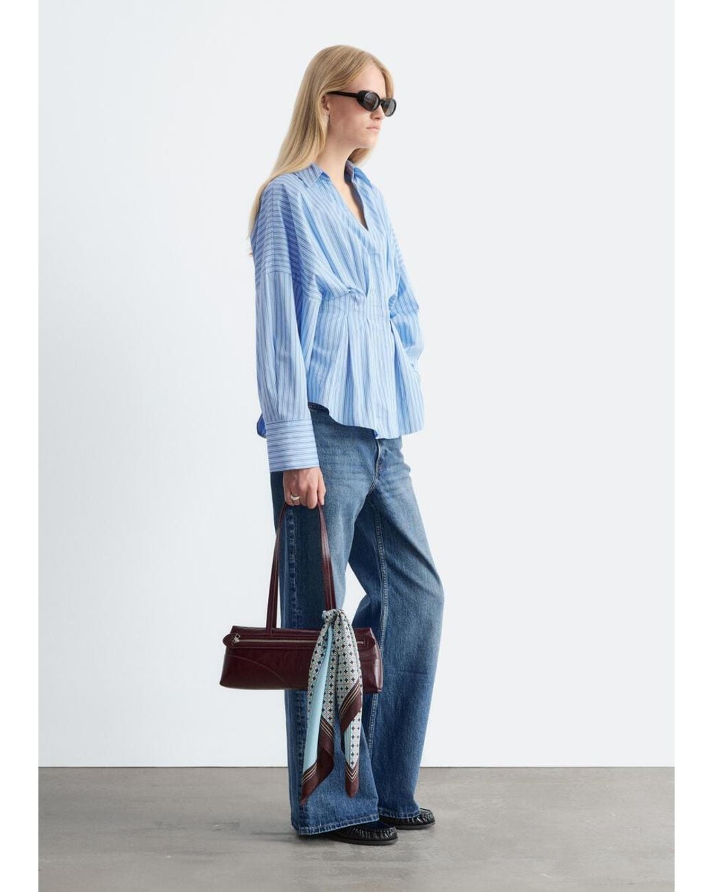 & Other Stories Blue Fitted-Waist Shirt