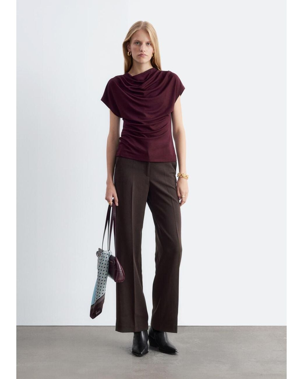& Other Stories Brown Straight Press-Crease Trousers