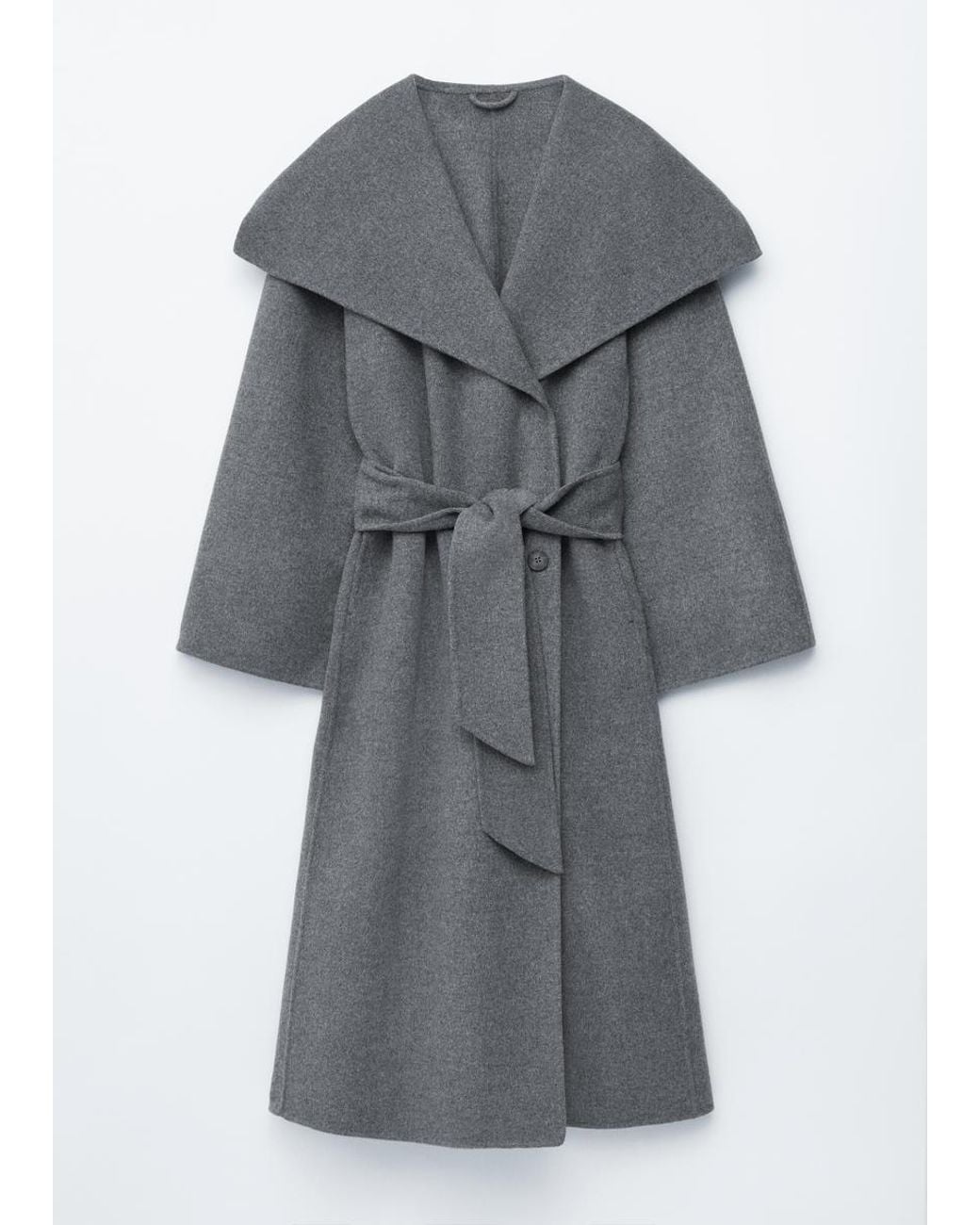 & Other Stories Gray Shawl-Collar Wool Maxi Coat