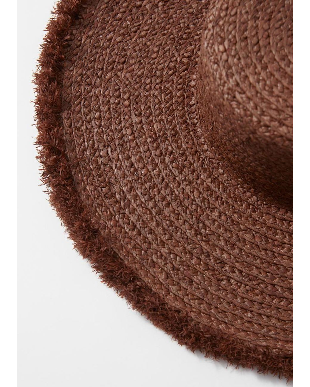 & Other Stories Brown Frayed Raffia Straw Hat