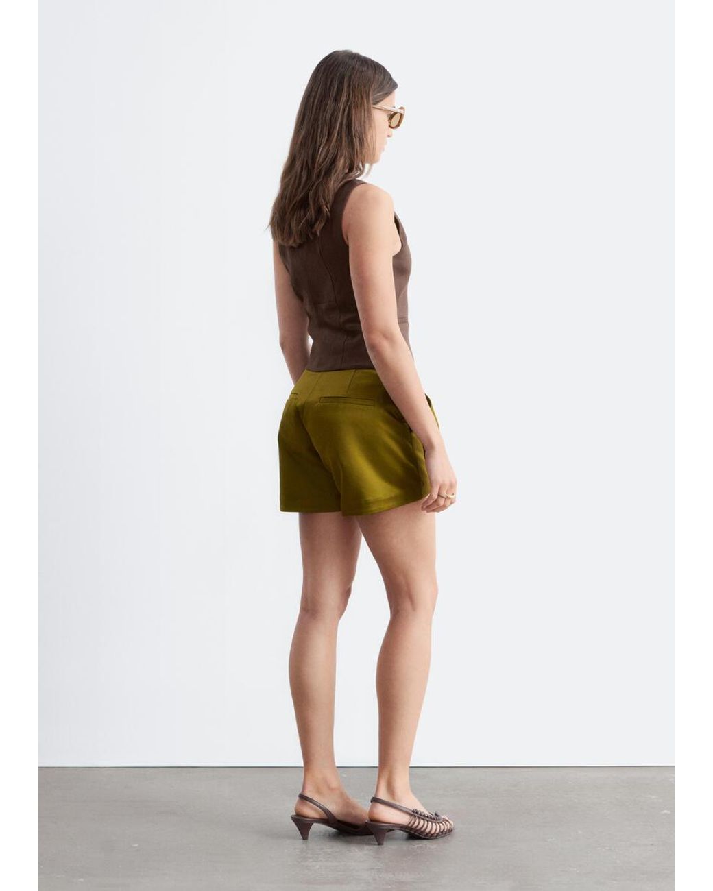 & Other Stories Brown Linen Waistcoat