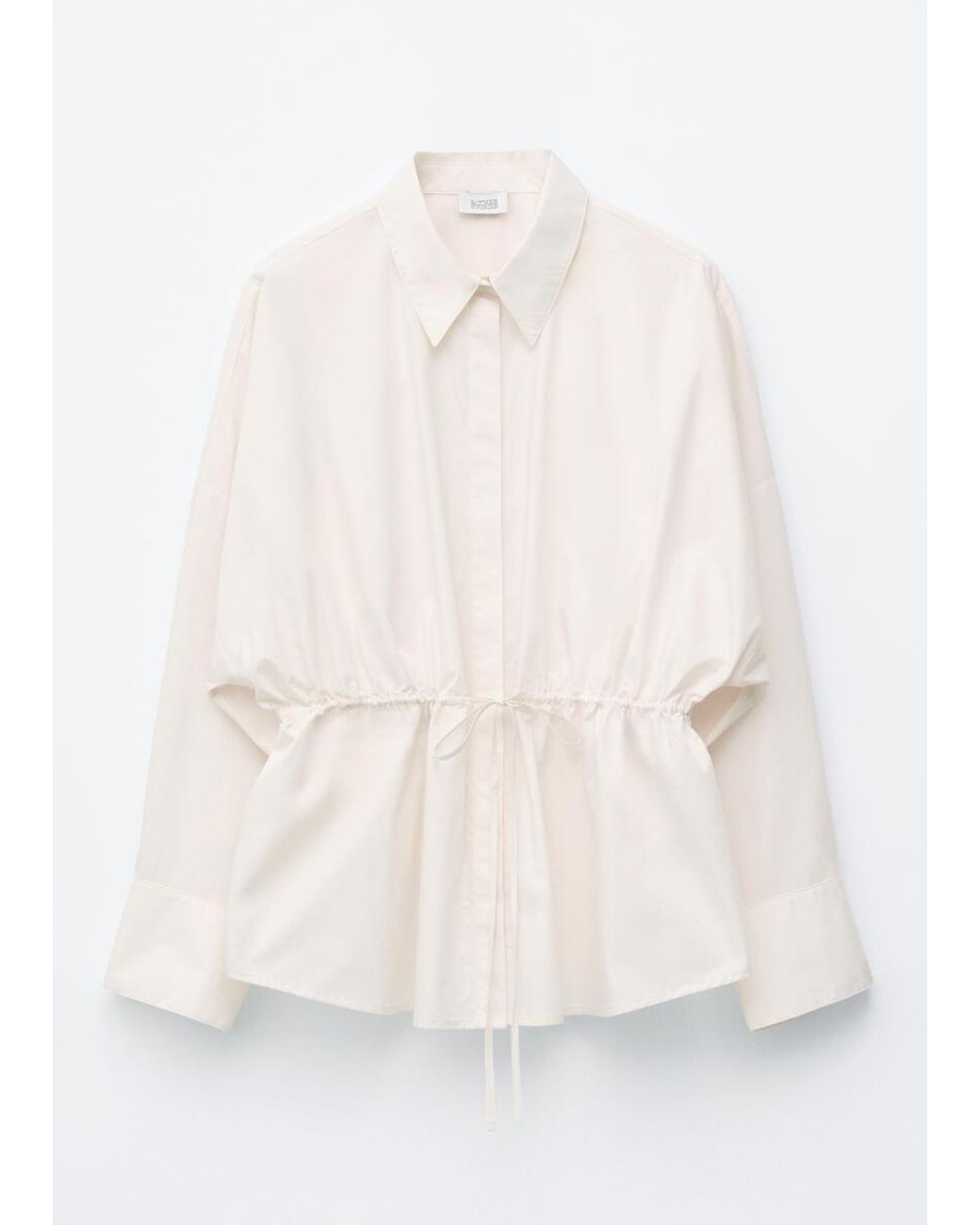 & Other Stories White Cotton Poplin Drawstring Shirt