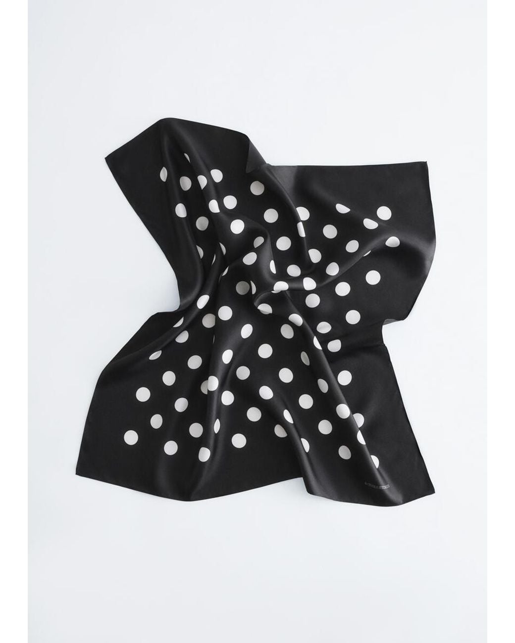 & Other Stories Black Polkadot Print Scarf