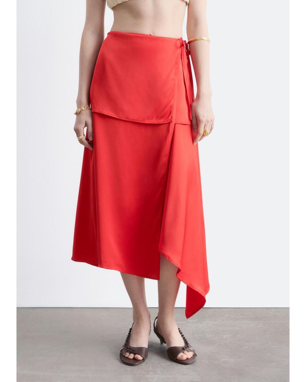 & Other Stories Layered Panel Wrap Skirt
