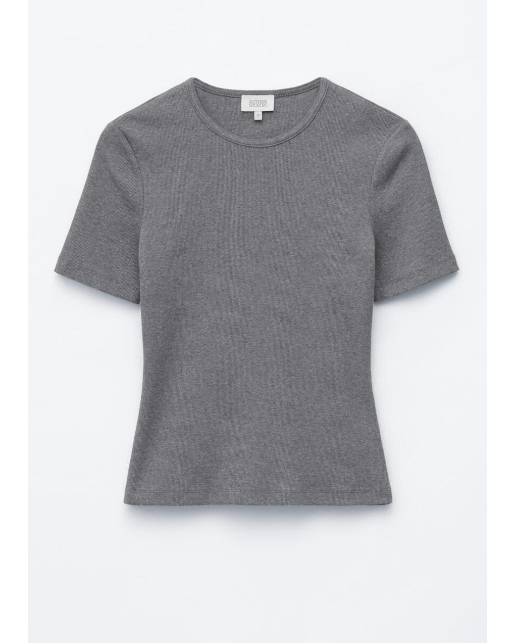 & Other Stories Gray Ribbed T-Shirt
