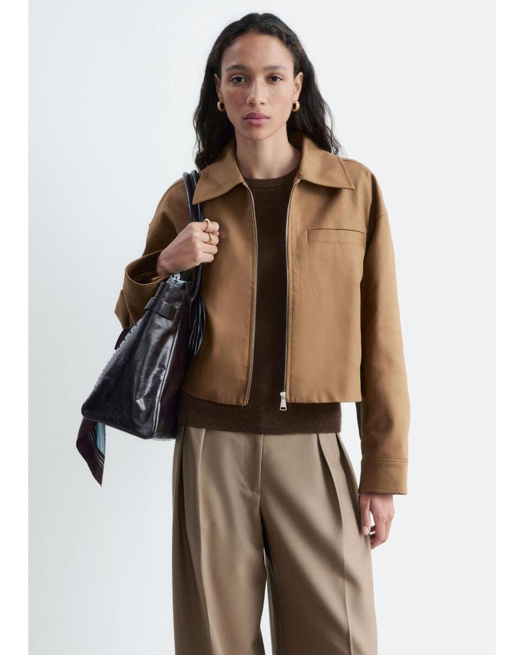 & Other Stories White Short Twill Jacket