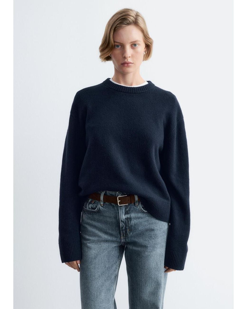 & Other Stories Blue Boxy Knit Jumper